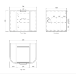 Bondi 600mm Satin White Fluted Wall Hung Curve Vanity - Image 6