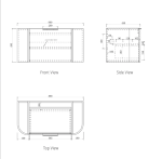 Bondi 900mm Satin White Fluted Wall Hung Curve Vanity - Image 9