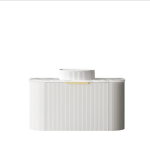 Bondi 900mm Satin White Fluted Wall Hung Curve Vanity