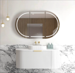 Bondi 1200mm Natural Oak Wall Hung Curve Vanity - Image 2