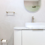 Bondi 1500mm Satin White Fluted Wall Hung Curve Vanity - Image 8