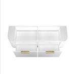 Bondi 1500mm Satin White Fluted Wall Hung Curve Vanity - Image 4