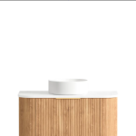 Bondi 900mm Woodland Oak Fluted Curve Vanity