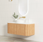 Bondi 1200mm Woodland Oak Fluted Curve Vanity - Image 2