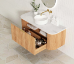 Bondi 1200mm Woodland Oak Fluted Curve Vanity - Image 4
