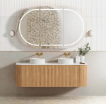 Bondi 1500mm Woodland Oak Fluted Curve Vanity - Image 13