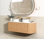 Bondi 1500mm Woodland Oak Fluted Curve Vanity - Image 12