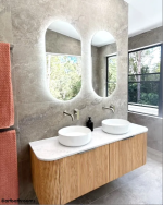 Bondi 1500mm Woodland Oak Fluted Curve Vanity - Image 3