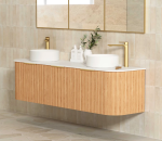 Bondi 1800mm Woodland Oak Fluted Curve Vanity - Image 4
