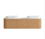 Bondi 1800mm Woodland Oak Fluted Curve Vanity - Image 8