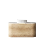 Bondi 900mm Natural Oak Wall Hung Curve Vanity