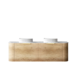 Bondi 1500mm Natural Oak Wall Hung Curve Vanity