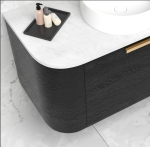 Bondi 600mm Black Oak Wall Hung Curve Vanity - Image 4