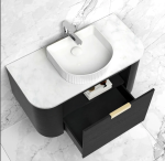Bondi 750mm Black Oak Wall Hung Curve Vanity - Image 5