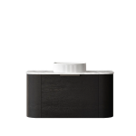 Bondi 900mm Black Oak Wall Hung Curve Vanity