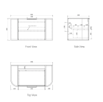 Bondi 900mm Black Oak Wall Hung Curve Vanity - Image 9