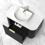 Bondi 900mm Black Oak Wall Hung Curve Vanity - Image 5