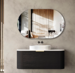 Bondi 1200mm Black Oak Wall Hung Curve Vanity - Image 2