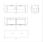 Bondi 1500mm Black Oak Wall Hung Curve Vanity - Image 8