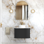 Hampshire 750mm Satin Black Wall Hung Curve Vanity - Image 2