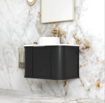 Hampshire 750mm Satin Black Wall Hung Curve Vanity - Image 5