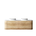 Bondi 1500mm Natural Oak Wall Hung Curve Vanity - Image 12