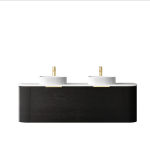 Bondi 1500mm Black Oak Wall Hung Curve Vanity - Image 6