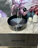 Lavello Round Steel Bathroom Basin 380 x 110 - Image 8