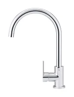 Round Gooseneck Kitchen Mixer Tap with Paddle Handle - Image 3
