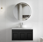 Hampton Mark II 900mm Satin Black Wall Hung Vanity - Image 5