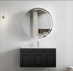 Hampton Mark II 900mm Satin Black Wall Hung Vanity - Image 4