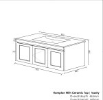 Hampton Mark II 900mm Satin Black Wall Hung Vanity - Image 3