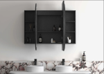 LED Bondi 1500x900 Black Oak Shaving Cabinet - Image 3