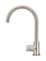 Round Gooseneck Kitchen Mixer Tap with Pinless Handle - Image 26