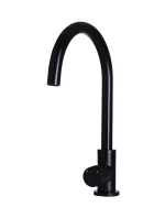 Round Gooseneck Kitchen Mixer Tap with Pinless Handle - Image 40