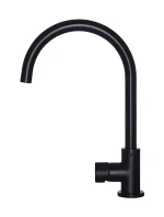 Round Gooseneck Kitchen Mixer Tap with Pinless Handle - Image 39