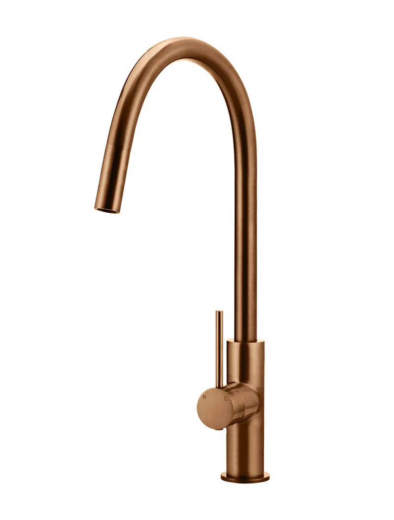 Round Piccola Pull Out Kitchen Mixer Tap - Image 1