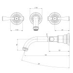 Cromford Wall Basin / Bath Set 180mm – Lead Free - Image 8