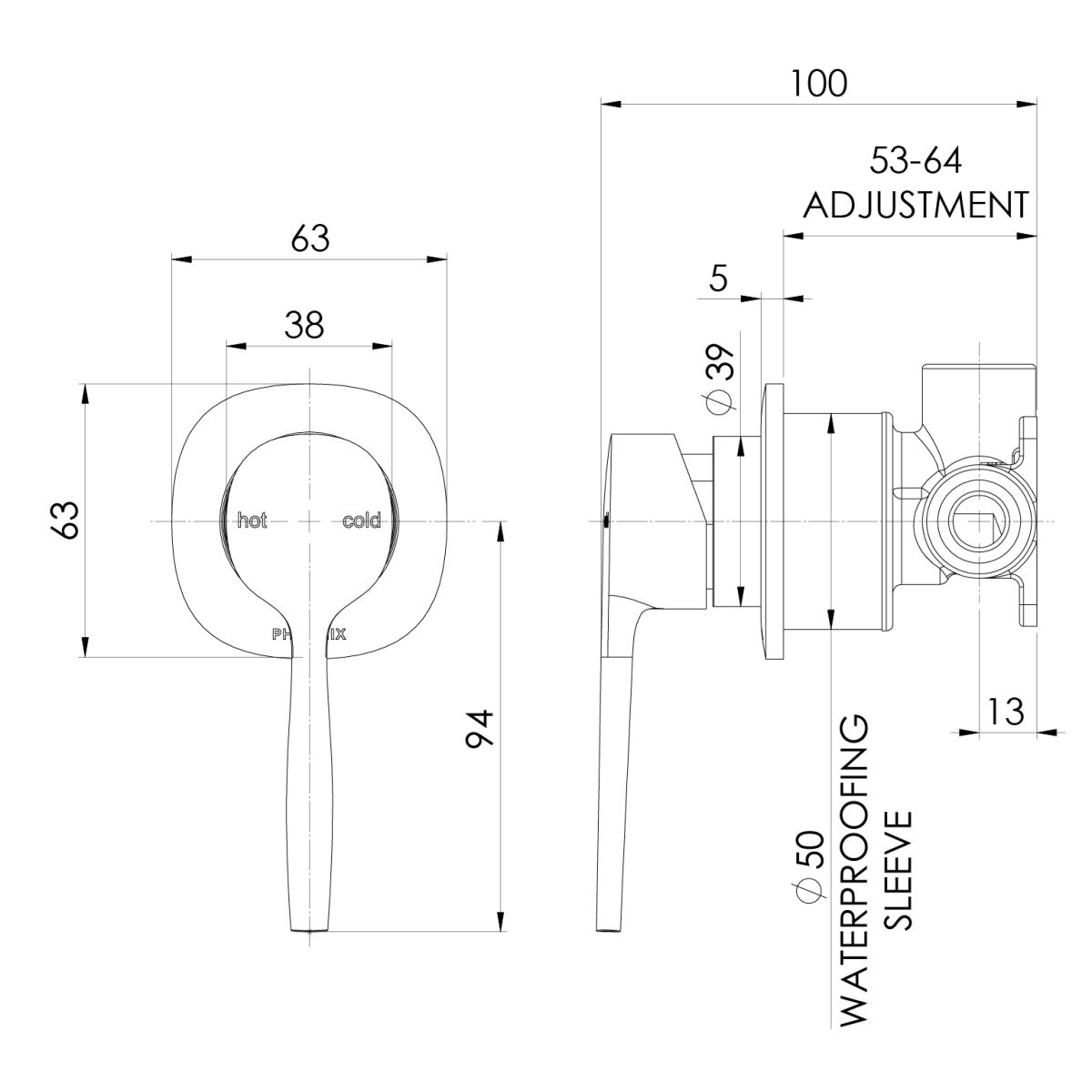 Vask SwitchMix Shower / Wall Mixer (Complete Kit) – Lead Free - Image 8