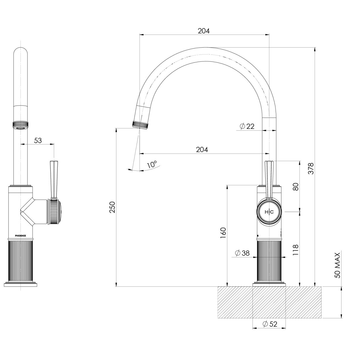 Wiltern Sink Mixer 200mm – Lead Free - Image 5
