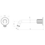 Wiltern Wall Basin / Bath Outlet 190mm – Lead Free - Image 6