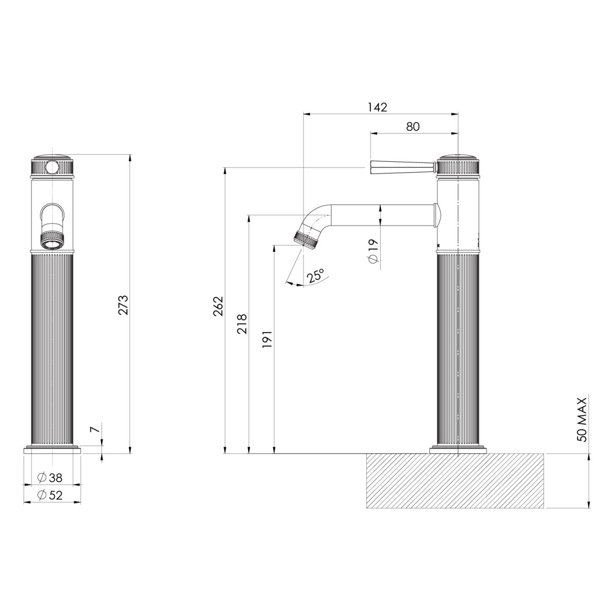 Wiltern Vessel Mixer – Lead Free - Image 5