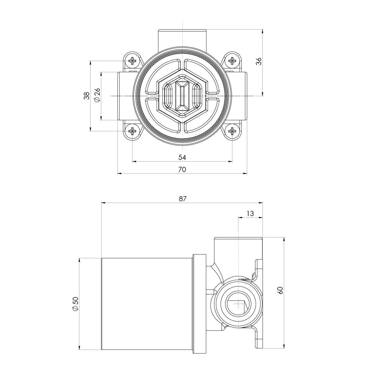 SwitchMix Shower / Wall Mixer Rough-In Kit – Lead Free - Image 3