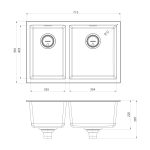 5000 Series 1 and 3/4 Right Hand Bowl Sink - Image 2