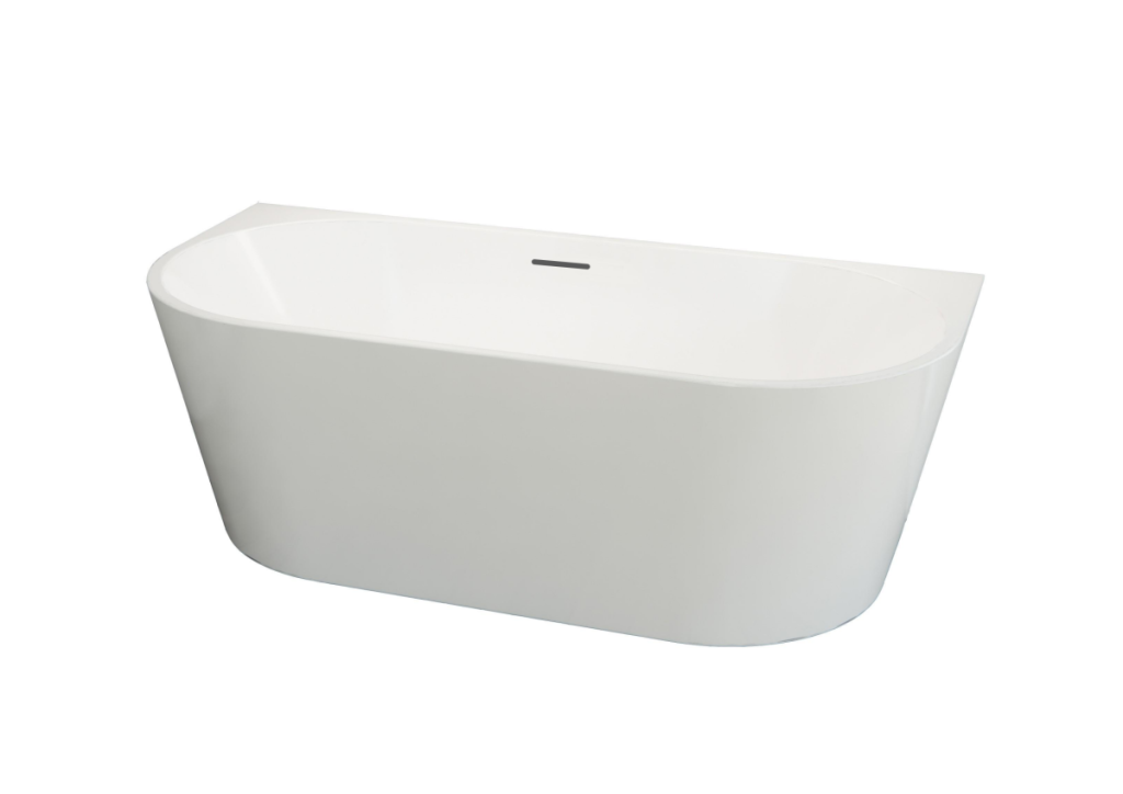 Mila-Back-to-Wall-Final_00-1024x724 Mila Back to Wall Freestanding Bathtub 1400 - Image 1