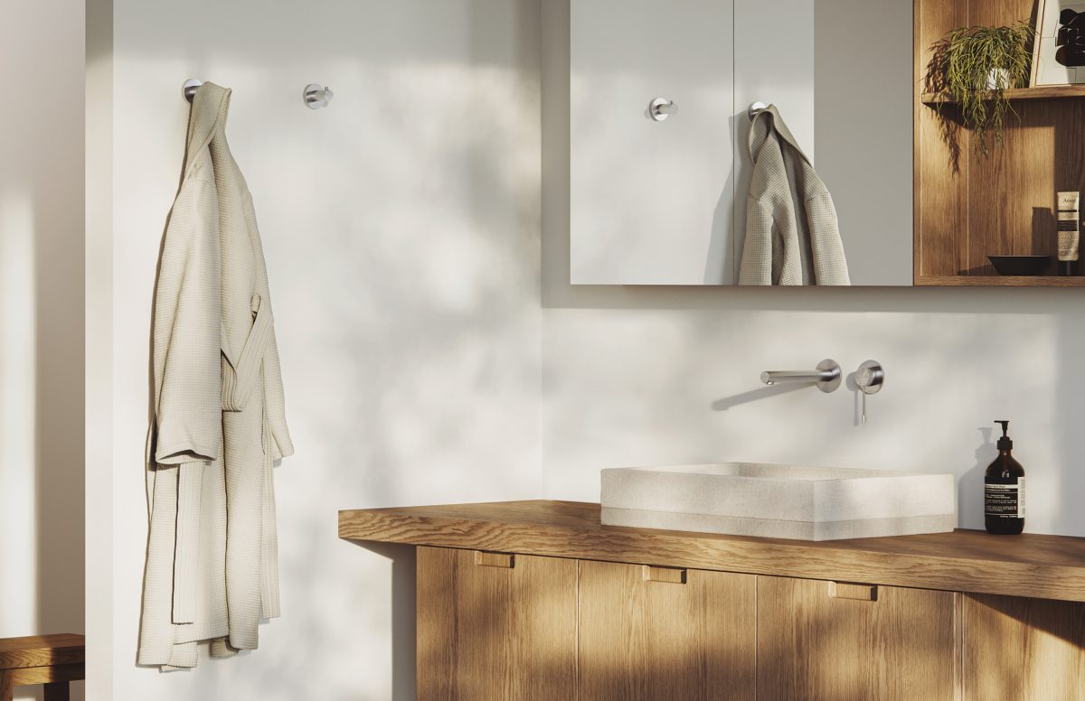 Vivid Slimline SS 316 Wall Basin / Bath Mixer Set 180mm - Image 2